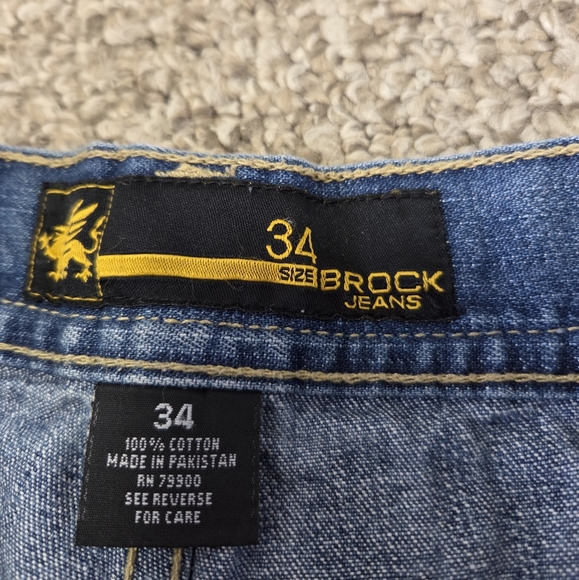 Y2K Hip Hop Baggy‎ Denim Shorts Jorts Brock Jeans 34 Skater - Picture 6 of 15